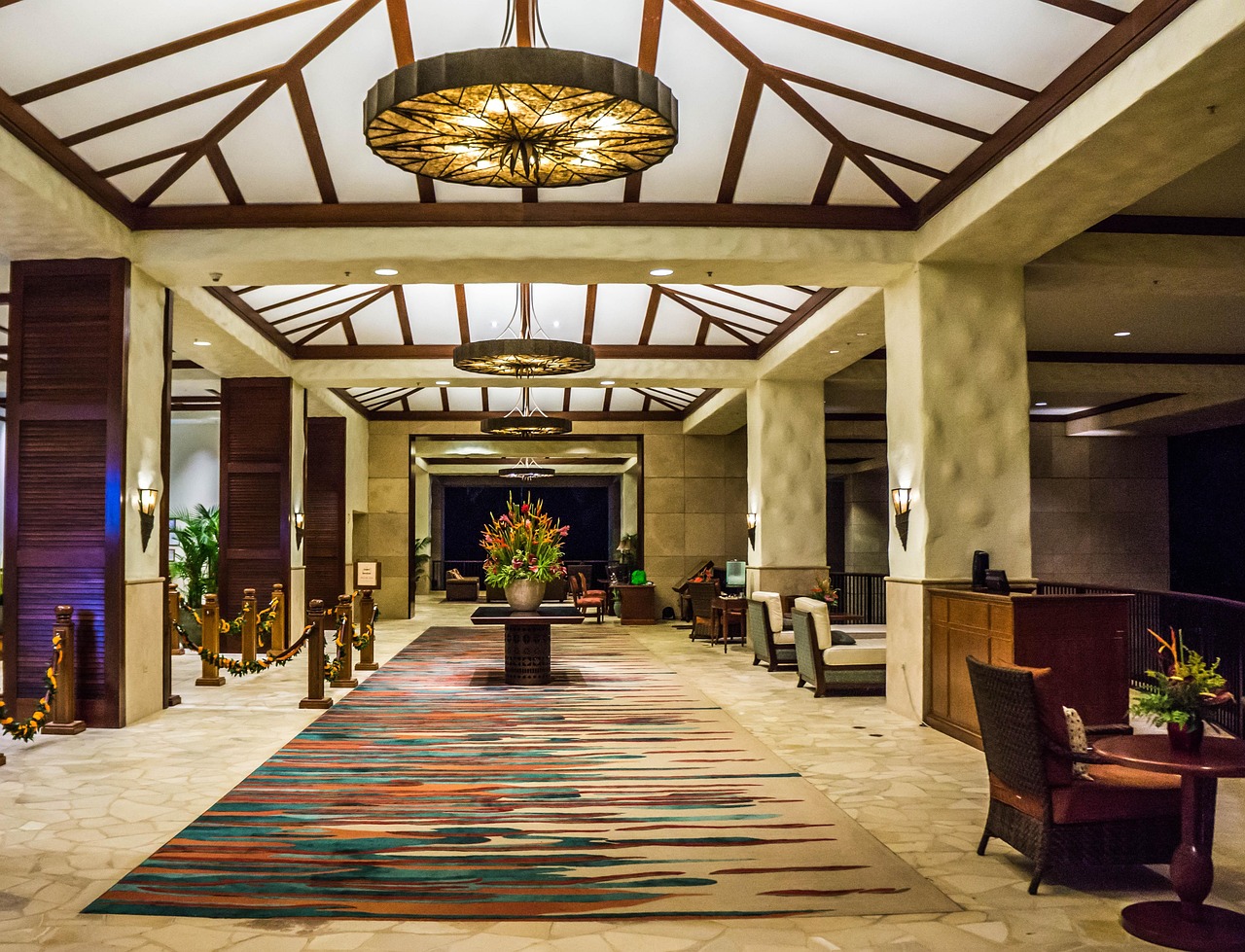 Luxury hotel lobby and hospitality reception