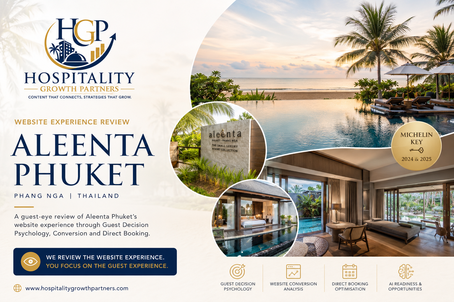 Aleenta Phuket – Phang Nga luxury resort on Natai Beach, featuring beachfront villas and wellness experiences, reviewed by Hospitality Growth Partners