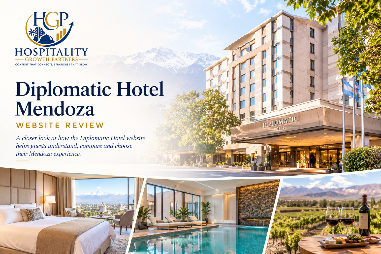Diplomatic Hotel Mendoza website experience review by Hospitality Growth Partners