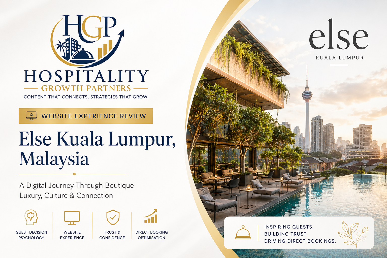 Else Kuala Lumpur website review by Hospitality Growth Partners analysing guest experience, website design, trust signals, booking journey, and opportunities to improve direct bookings.