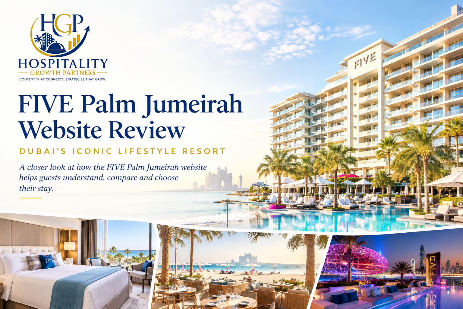 FIVE Palm Jumeirah Dubai website experience review by Hospitality Growth Partners