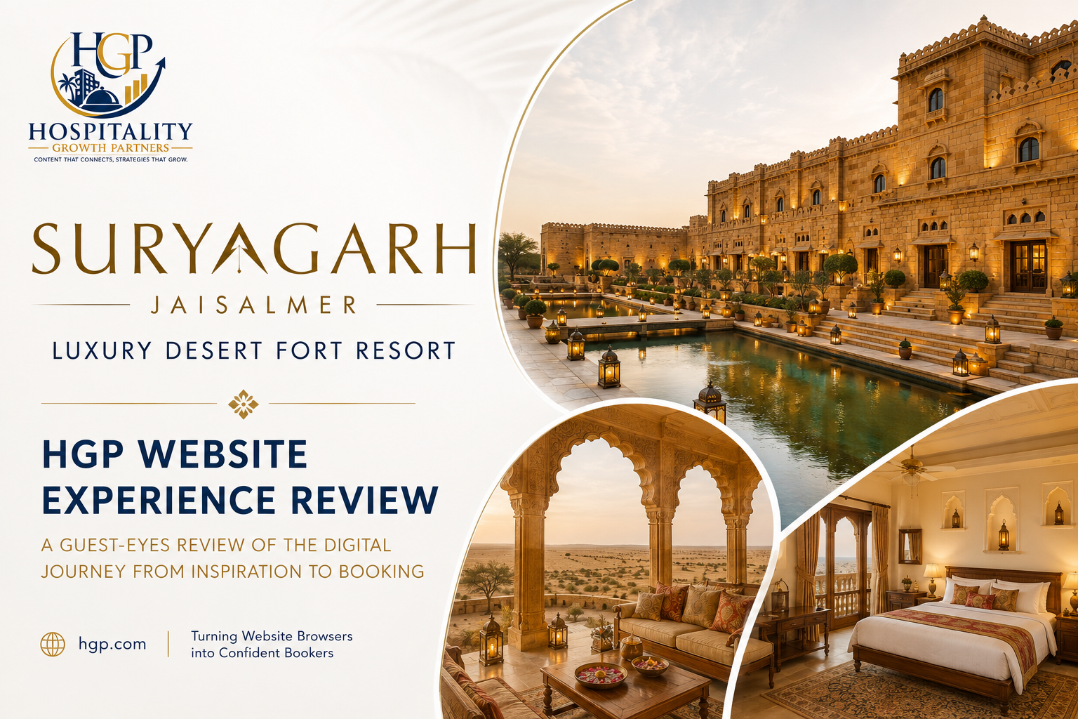 HGP Website Experience Review of Suryagarh Jaisalmer featuring the luxury desert fortress, traditional architecture and guest accommodation.
