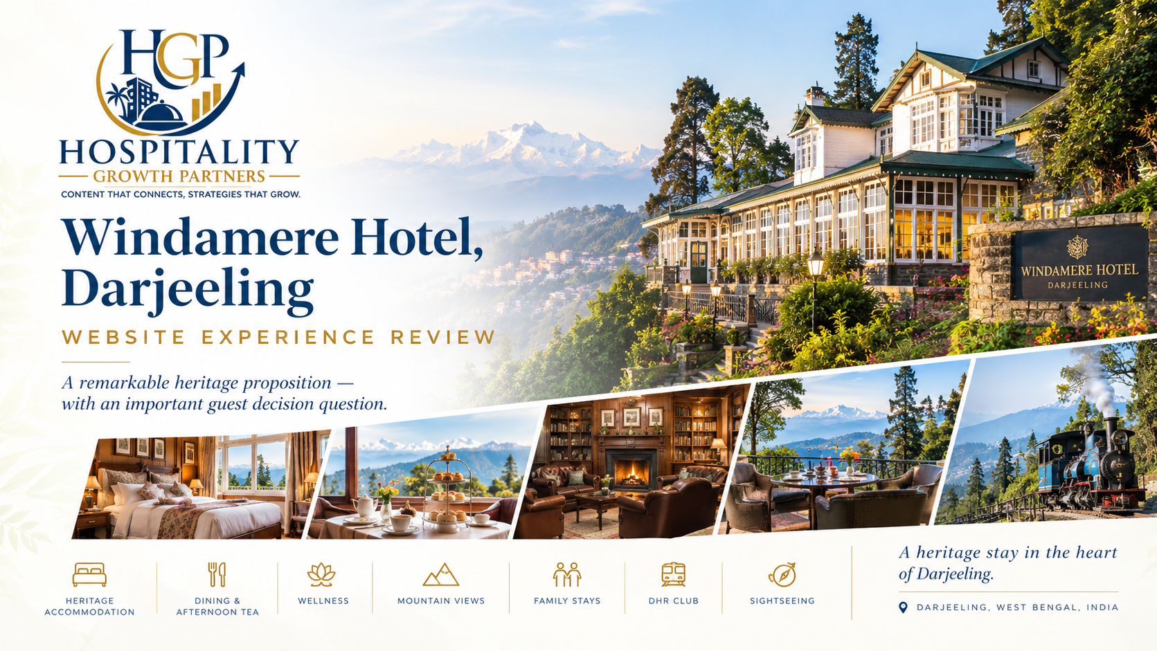 Windamere Hotel Darjeeling website experience review by Hospitality Growth Partners