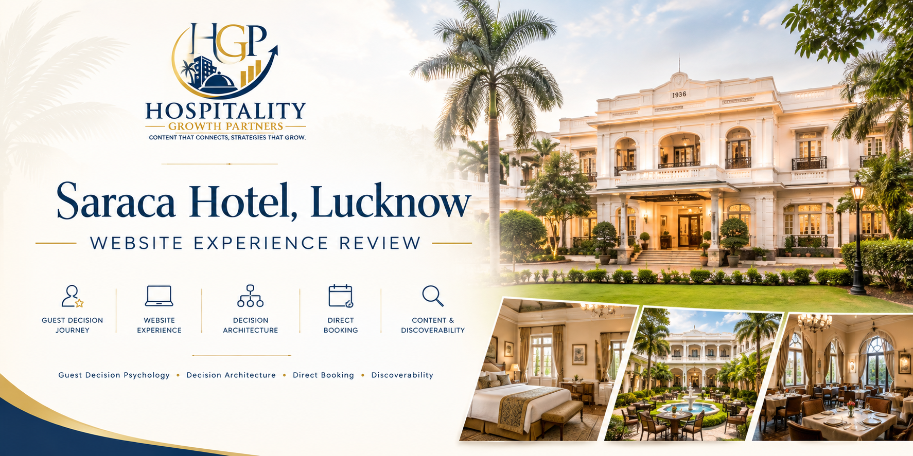 Saraca Hotel Lucknow website experience review by Hospitality Growth Partners
